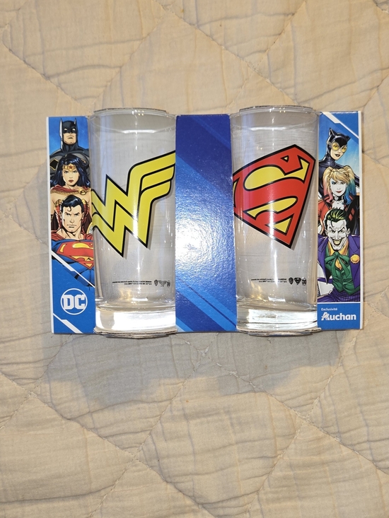 DC Comics Other - DC Comics Wonder Woman & Superman Logo Glasses - Yellow & Red